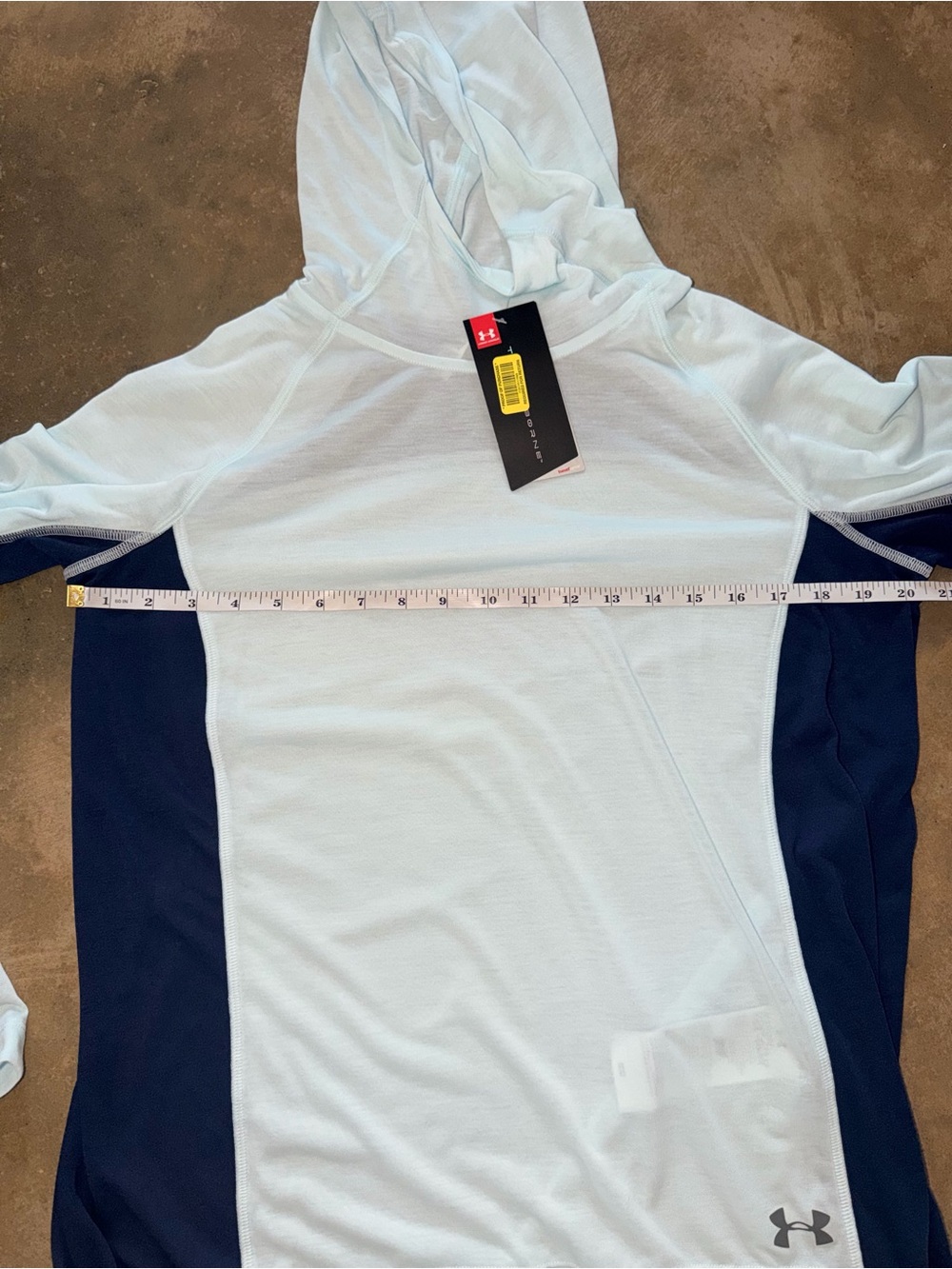 NWT Under Armour Threadborne HeatGear Hoodie Aqua Navy Women’s Large - Picture 5 of 11
